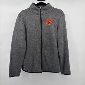 Knights Apparel Oklahoma State OSU Cowboys Full Zip Sweater Fleece Jacket Gray L